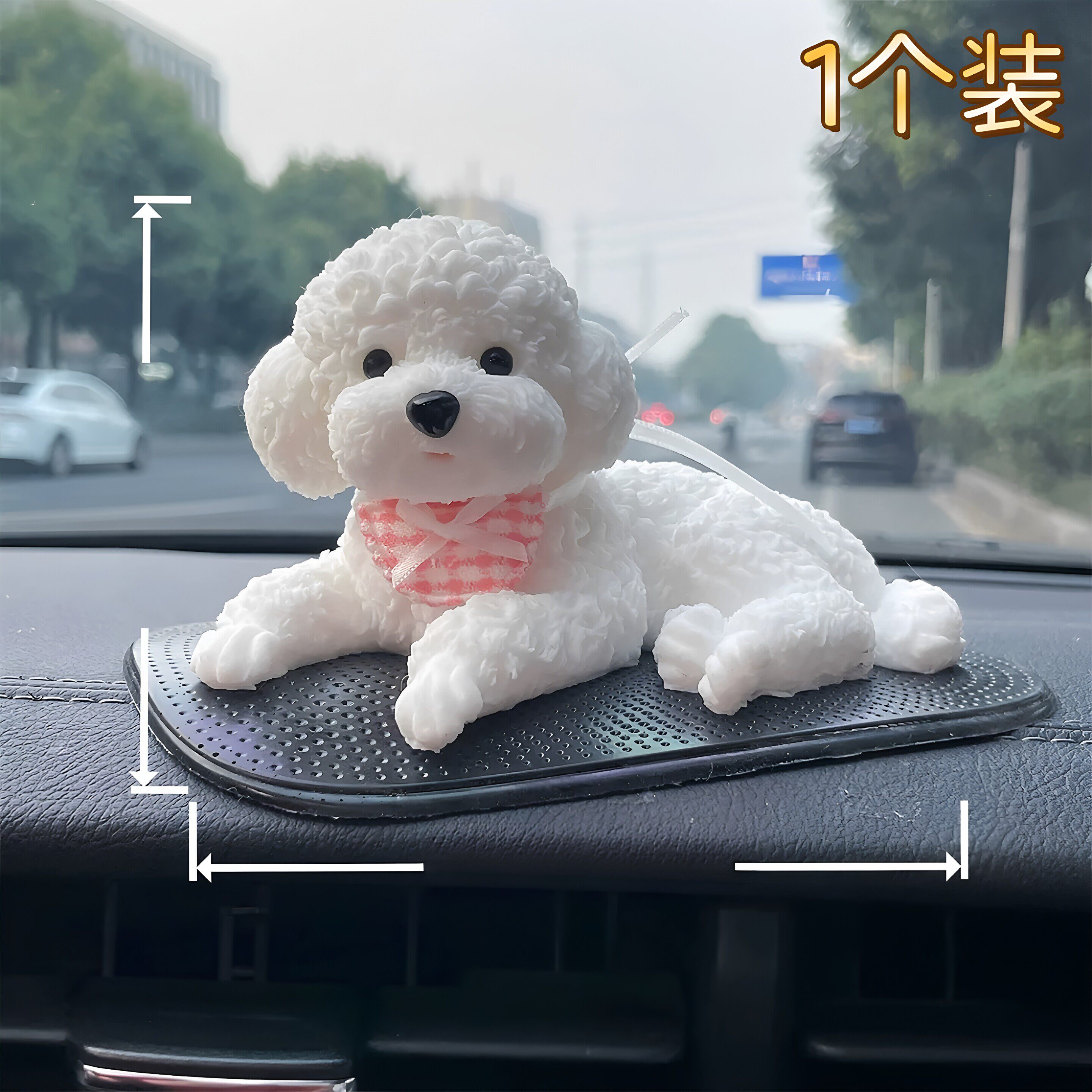 ตุ๊กตาสุนัขตัวน้อยติดรถยนต์ยอดฮิตในโลกออนไลน์ ตุ๊กตาซิลิโคนหัวโยกเหมือนลูกสุนัขการ์ตูนสมจริง ของตกแต่งหน้าปัดรถ แข็งแรงทนทาน