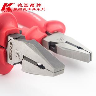 K牌进口品质省力钢丝钳防滑手柄老虎钳子克丝钳6寸8寸平口钳工具