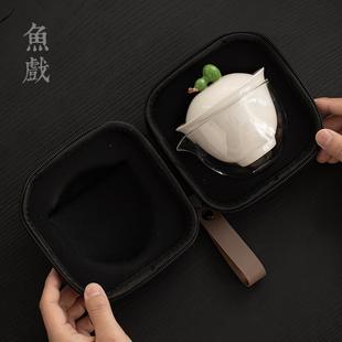 复古快客杯一壶二杯办公室泡茶杯子 创意葫芦便携旅行功夫茶具套装