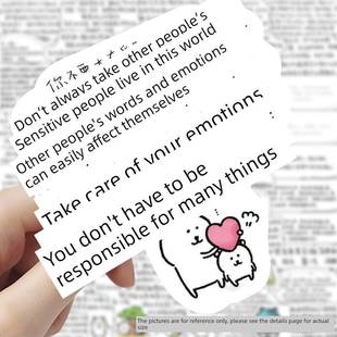 新款 自嘲熊语录贴纸自嘲熊nagano创意文字手写治愈文案手账贴画