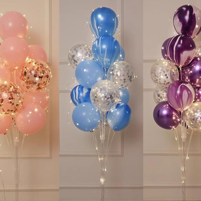 发光地飘立柱气球桌飘生日装饰场景布置店铺开业派对路引支架用品