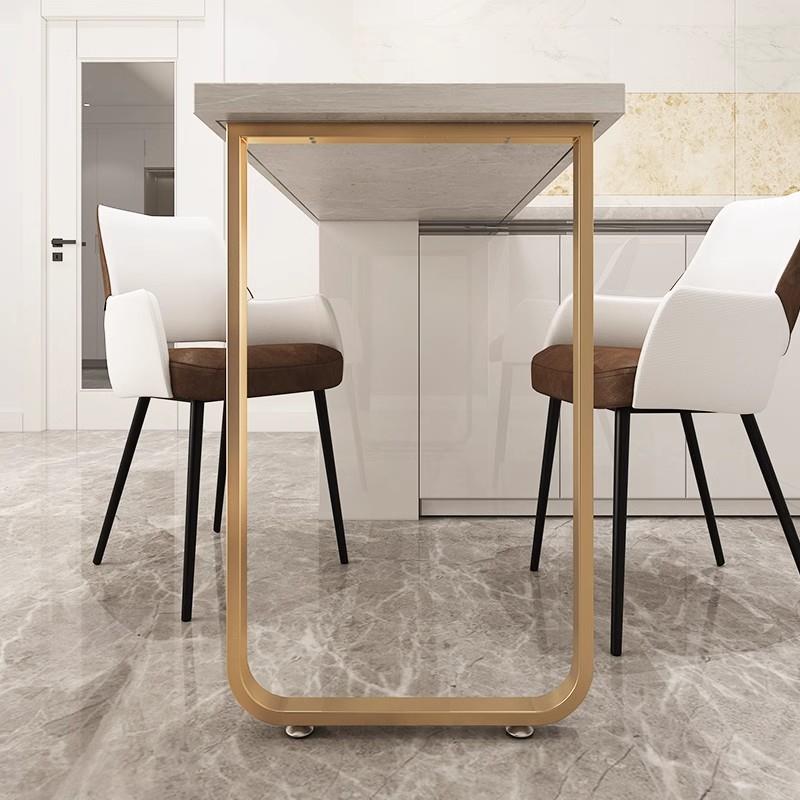 定制铁艺餐桌电脑办公桌脚金属茶几书桌腿支架圆弧形岛单边支撑腿