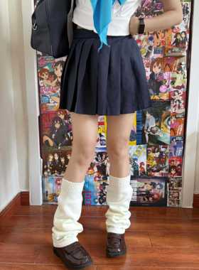 【不带脚泡泡袜套】55厘米加宽小腿白色大象堆堆针织腿套jk少女