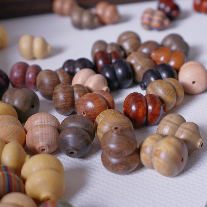 天然葫芦金丝檀木黑檀绿檀紫檀圆珠散珠DIY制作项链手串饰品配件