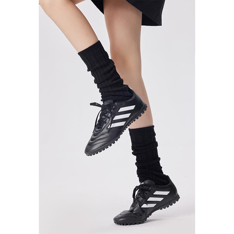 YANGMA 黑色堆堆袜套中筒袜女春秋薄甜酷腿套y2k小腿袜踩脚芭蕾袜