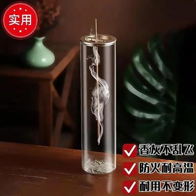 防灰飞倒挂香插玻璃容器防洒创意家居香薰摆件瑜伽馆香插透明香炉