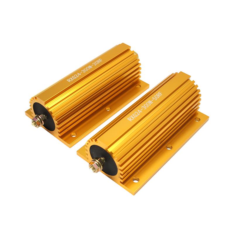 RXG24-300W大功率黄金铝壳电阻器放电预充电阻0.1欧2R3456789负载