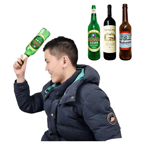 道具酒瓶砸头糖制做的啤
