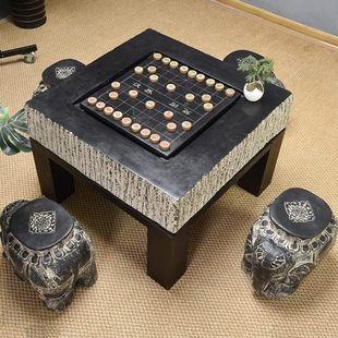 庭院花园室外户外仿古中国象棋盘桌椅石凳石桌围棋桌茶台家用茶几