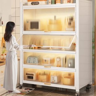 帅仕厨房置物架落地多层收纳柜子家用微波炉橱柜餐边多功能储物柜
