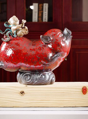 问瓷阁 王顺 诸k事如意陶瓷 猪年贺岁高档礼品 家居装饰工艺品摆