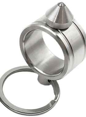 钨钢指虎破窗戒指男女士防卫身工具防拳扣饰品暗器不锈.钢钥匙环