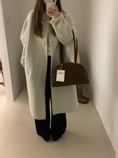 非真实价格：韩系休闲简约百搭中长款 双面羊绒大衣外套