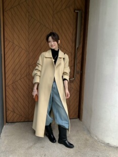 非真实价格：韩国Chic韩系简约百搭显瘦羊绒大衣外套冬季新款女