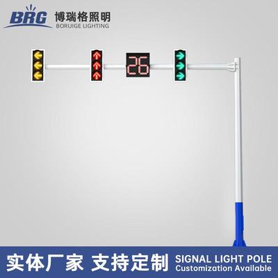 信号灯杆L型悬臂八角杆道路交通电警监控杆八棱锥红绿灯综合灯杆