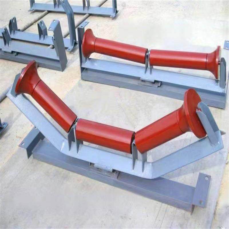 输送矿用缓冲槽型托辊组皮带机槽型平行托辊组输送带三联托辊支架