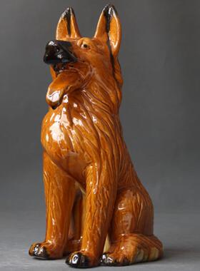 陶瓷狗饰品生肖狗饰品家居客厅装饰工艺品黄狗礼品唐三财狗