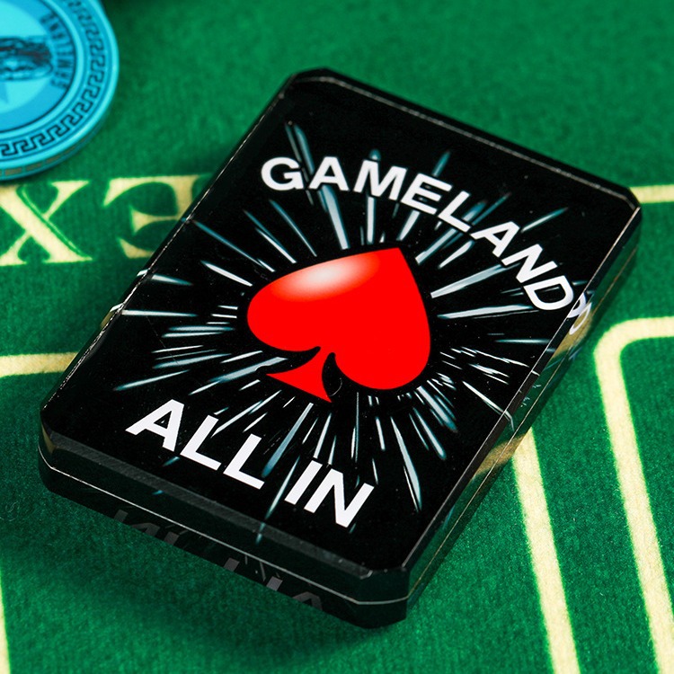 全押ALL IN黑色水晶德州扑克筹码庄码庄牌压牌片德扑配件