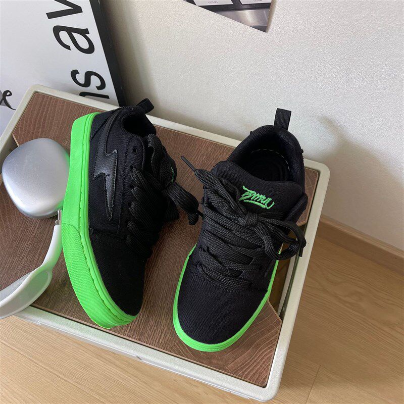 黑色鞋子男鞋夏季板鞋男款增高 新款面包鞋透气休闲情侣运动鞋女