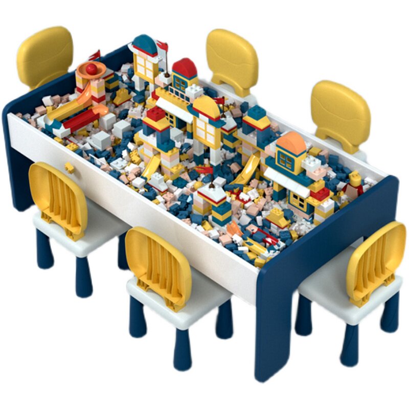 积木桌子多功能拼装益智男孩宝宝儿童大颗粒玩具桌大尺寸女孩实木