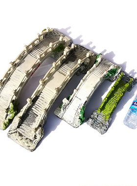 室内外小桥塔假山配件草屋鱼池水族箱鱼缸造布景田园石桥拱桥摆件