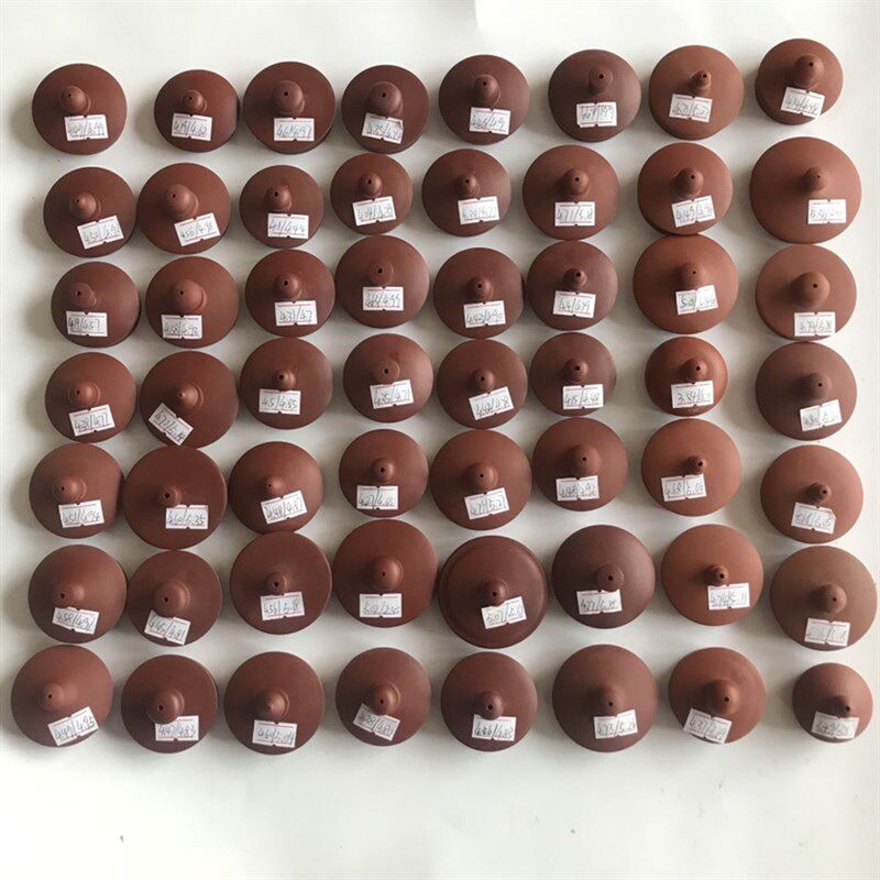 配紫砂壶盖子 紫砂朱泥紫泥段M泥盖子 实物测量图