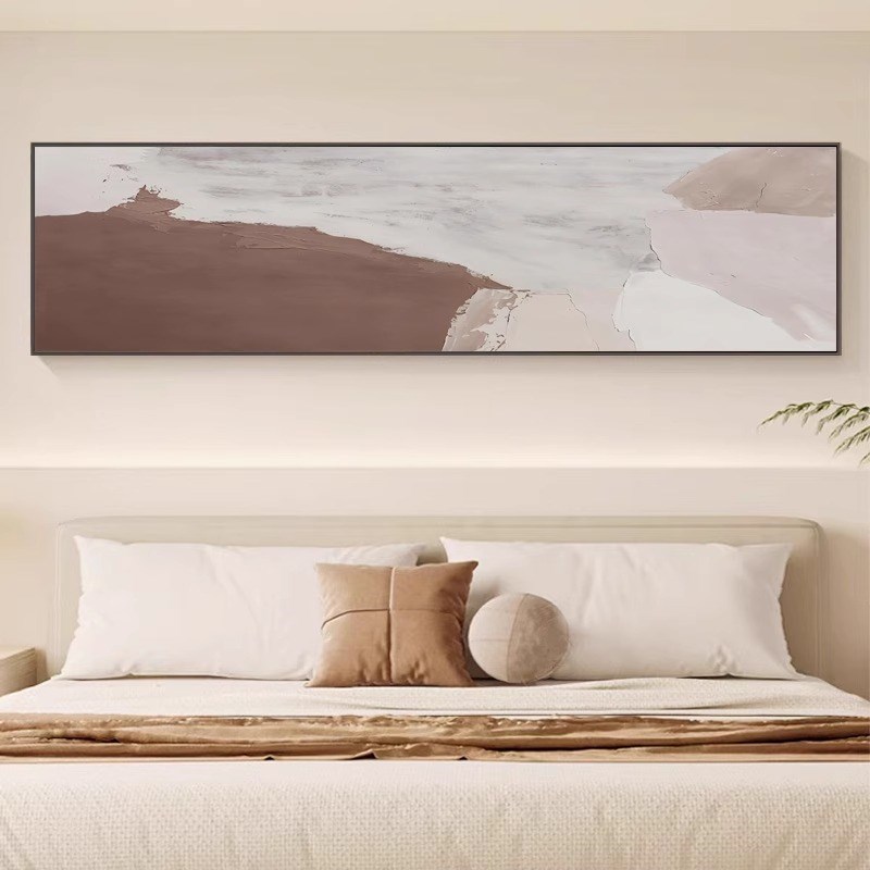 抽象卧室床头装饰画侘寂风主卧背景壁画现代简约酒店房间宾馆挂画