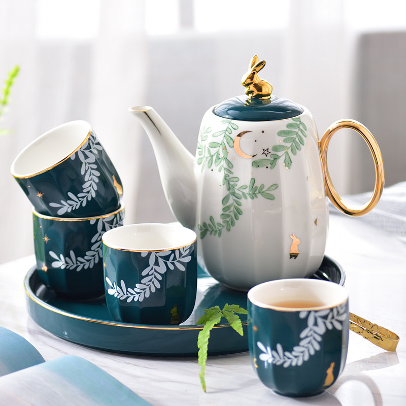 现代欧式陶d瓷茶具水杯家用客厅杯子水具耐热茶壶茶杯冷水壶套装