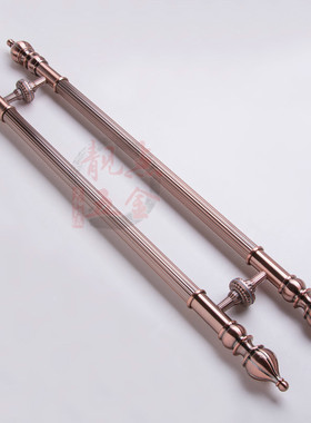 欧式玻璃门木门拉手仿古铜不锈钢大门拉手推拉双开门把手酒店08B