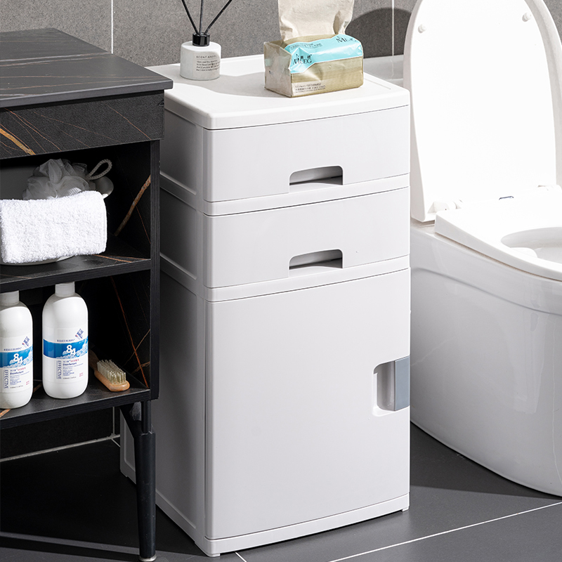 卫生间收纳柜卧室客厅储物柜子办公室文件柜开门抽屉式塑料置物架