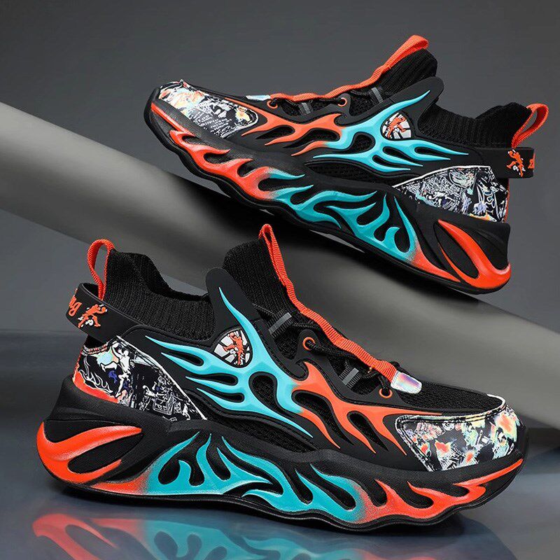 2025新款男鞋夏季透气男大童跑步运动鞋大码减震男款男士老爹鞋子