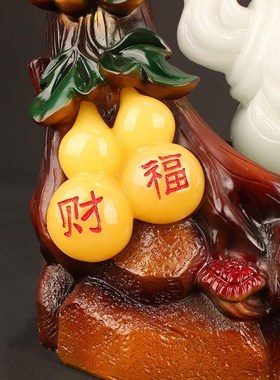 水晶玉白菜摆件酒柜玄关家居客厅装饰品房间布置新店铺开业礼品