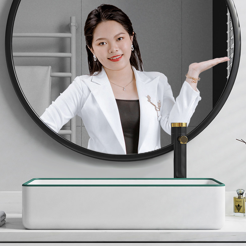 洗衣机柜台上侧排下水管陶瓷偏孔偏口洗手盆洗衣池洗衣槽洗面水池