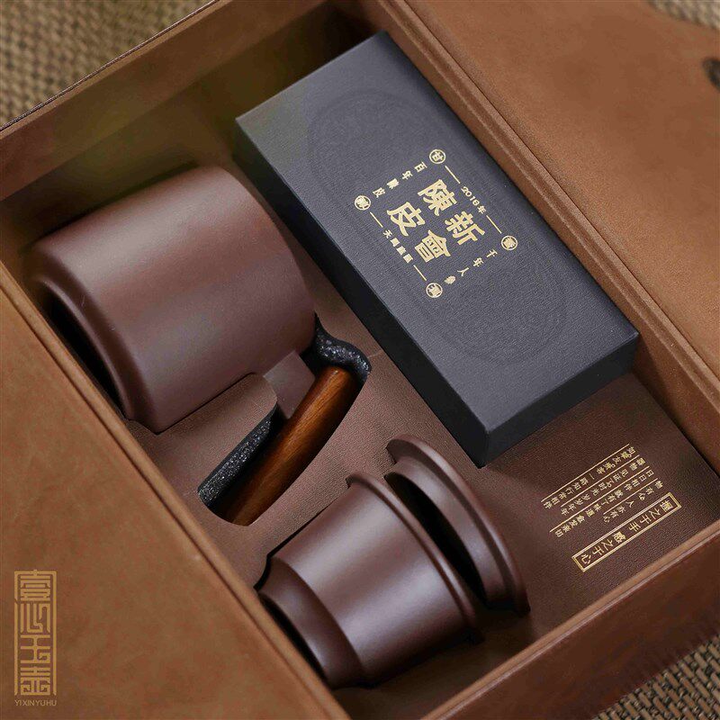 一心玉壶原矿紫砂茶滤网马克杯立冬节送领导老师长辈礼.品礼盒套