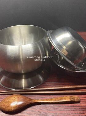 僧侣钵袋钵刷双层隔热和尚化缘碗不锈钢钵师父碗