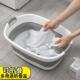 素色可折叠洗衣盆特大号婴儿幼儿浴盆家用可携式 盆长方形塑料 洗鞋