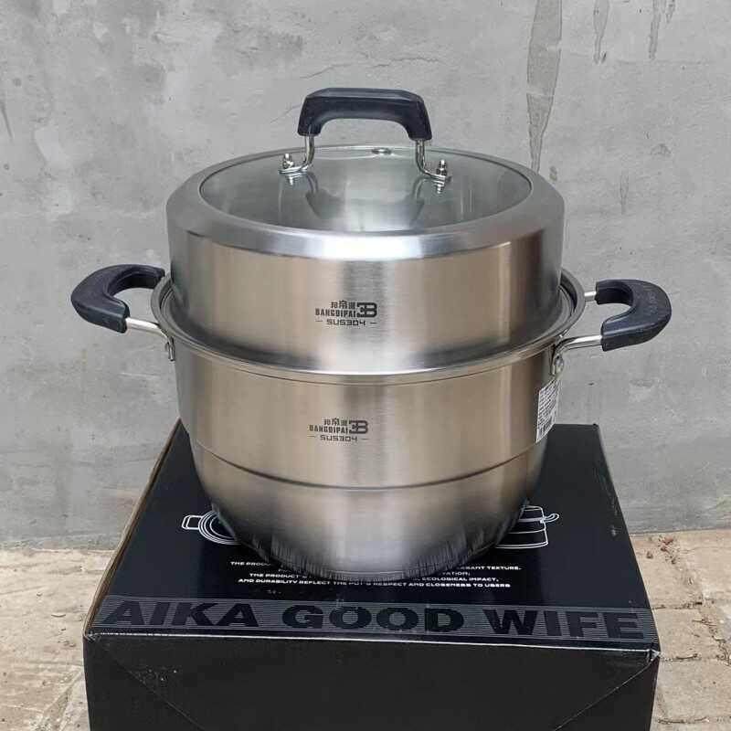 邦帝派巨厚接触全304不锈钢2层蒸锅具双层电磁炉二层汤锅蒸笼家用,厨房/烹饪用具,蒸锅/蒸桶,淘宝优惠券,粉丝福利购,淘宝优惠卷