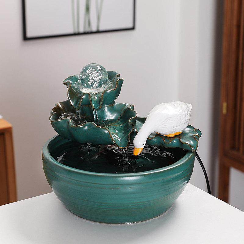 陶瓷鱼缸自动循环流水悬壶摆件室内客厅家用家居加湿器猫咪饮水机,家居饰品,流水摆件,淘宝优惠券,粉丝福利购,淘宝优惠卷