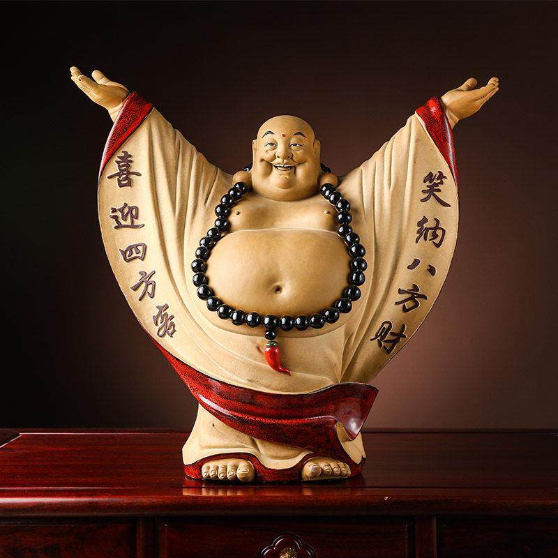 弥勒财神佛像装饰陶瓷开门红家装酒柜客厅石湾娃娃中式家居,家居饰品,装饰摆件,淘宝优惠券,粉丝福利购,淘宝优惠卷