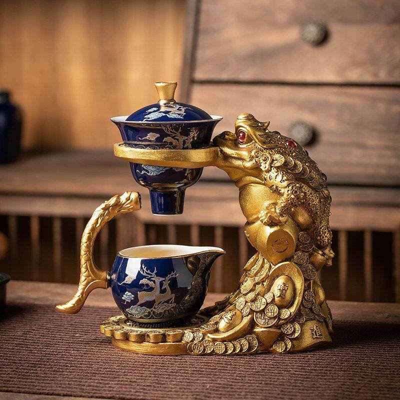 金蟾功夫茶具套装家用懒人泡茶器功夫茶陶瓷茶杯高档防烫自动泡茶,餐饮具,功夫茶具,淘宝优惠券,粉丝福利购,淘宝优惠卷