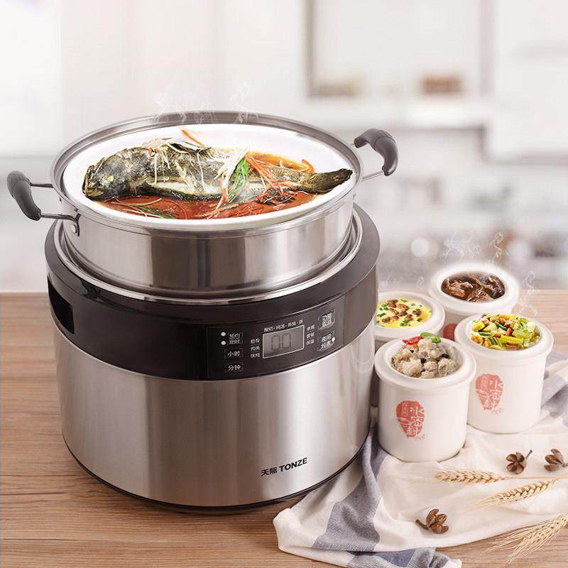 天际不锈钢隔水炖电炖锅全自动盅燕窝家用煲汤煮粥大容量一锅五胆
