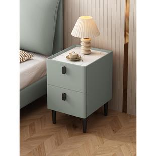 全实木松木岩板床头柜现代简约迷你超窄20cm小型收纳柜加高55cm