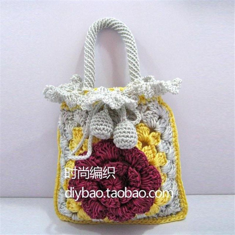 银灰色小花包 手工包 钩编包 线包,箱包皮具/热销女包/男包,通用款女包,淘宝优惠券,粉丝福利购,淘宝优惠卷