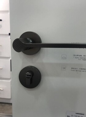 新款 黑色黑镍美式简约分体门锁室内实木灰黑色房门锁 超静音门锁