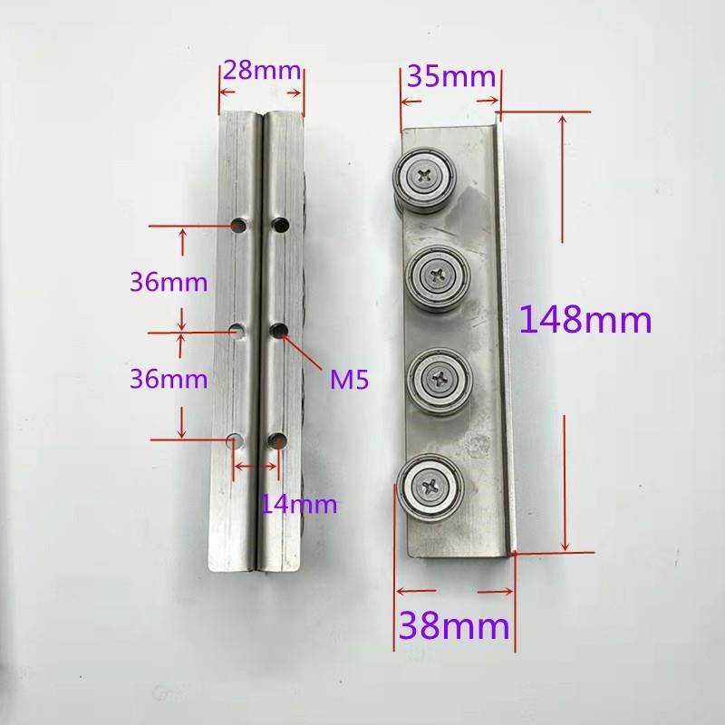 C30不锈钢地面导轨小号直立轨道不生锈侧装滑轨平移天窗轨道滑轮