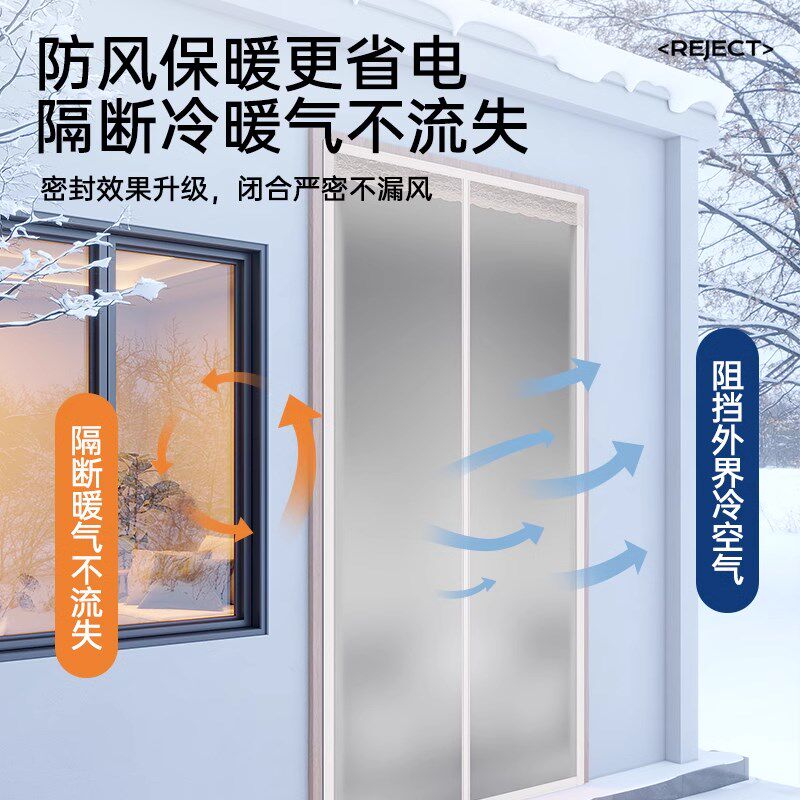 空调门帘隔断帘夏季2025新款透明防走冷气客厅阳台挡风防风免打孔