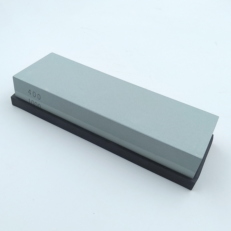 400 1000目两用磨刀石配刀夹竹底座家用双面大块砾石快速磨刀