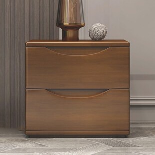 全实木床头柜简约现代床头柜全实木原木纯M白色整装卧室落地多层