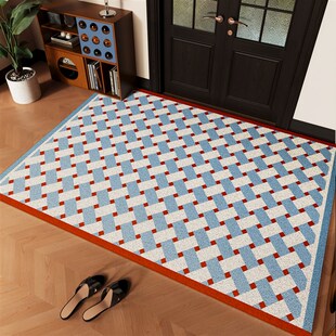 蓝色入户门地垫包豪斯地毯进门丝圈蹭脚垫室O外多巴胺门口防滑垫
