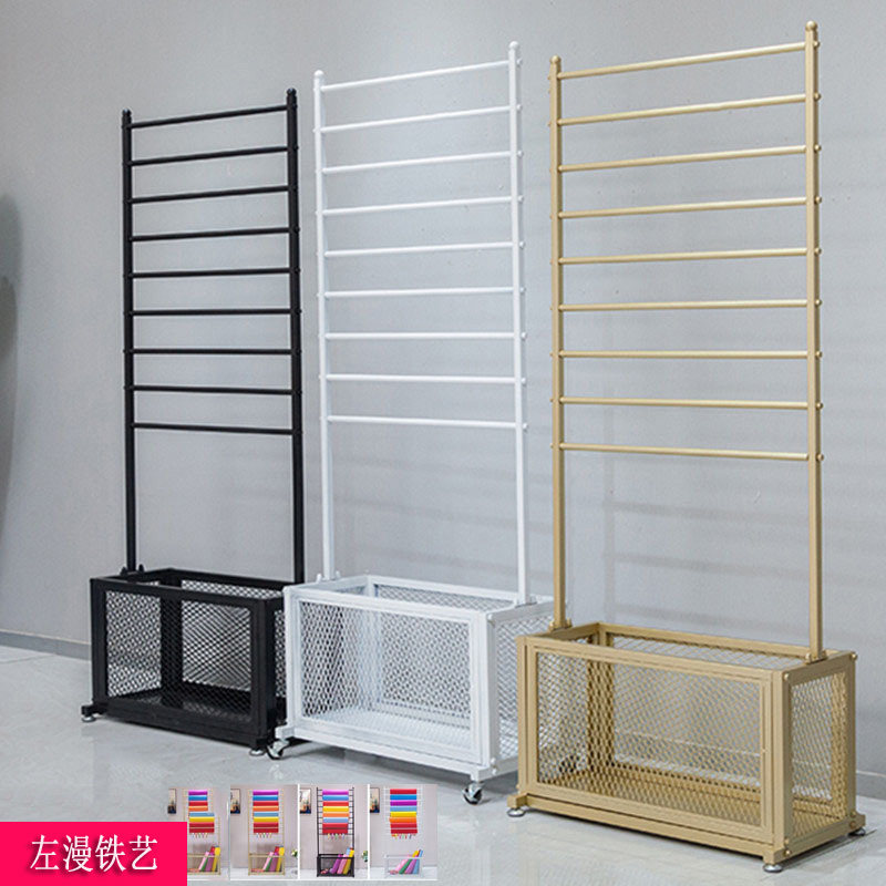 花店展示架包装纸彩带收纳架子落地式挂围巾丝巾多层展示陈列带篮